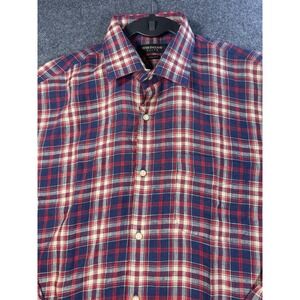 Peter England Elite Men's Long‎ Sleeve Plaid Button Down Shirt Large